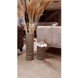 Egindra Metal Tel Hasır Örgülü Tasarım Pampas Vazosu 25 Ve 50 Cm 2li Set
