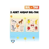 Eğitici 2 Adet Bul-Tak Oyuncak Hayvanlar ve Meyveler