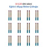 Eğitici Ahşap Ritim Çubuğu - 12 Çift (24 Adet)