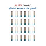 Eğitici Ahşap Ritim Çubuğu - 24 Çift (48 Adet)