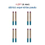 Eğitici Ahşap Ritim Çubuğu - 4 Çift (8 Adet)