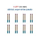 Eğitici Ahşap Ritim Çubuğu - 8 Çift (16 Adet)