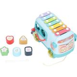 Eğitici Bul Tak Işıklı ve Müzikli Otobüs Ince Motor Kas Geliştirme Beyin Zihin Gelişimi (17X35X18CM) - Mavi