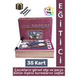Eğitici Çocuk Görsel Algı Beceri Geliştirici Silinebilir Kalem 35 Kart Parça Bütün Ilişkisi 3-6 Yaş