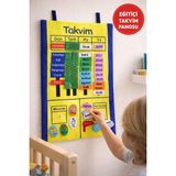 Eğitici Keçe Takvim Panosu | Gün Ay Yıl Mevsim Hava Durumu Çocuk Oyuncağı - Renkli