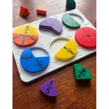 Eğitici Matematik Kesir Seti - Renkli Kesir Tablası Ve Puzzle Seti - 3D Baskı Öğrenme Materyali