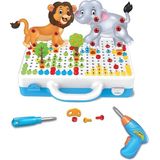 Eğitici Matkaplı 3D Hayvan Şekilli Puzzle Seti - Yaratıcı ve El Becerisi Geliştiren Oyuncak - Matkaplı Şekilli Vidalama Yapboz Set