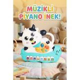 Eğitici Müzikli Ve Işıklı Sevimli İnek Piyano - Hayvan Sesli Fonksiyonel Bebek Gelişim Oyuncağı