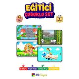 Eğitici Öğretici Geliştirici Çok Renkli 10 Parça Ahşap Çubuklu Yap Boz 4 Lü Puzzle Mega Set