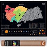 Eğitici Öğretici Metalik Scratch Map Türkiye Haritası Güneş Sistemli Il Plakalı Alan Kodlu Xl