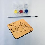 Eğitici Puzzle 4mm Playwood Ahşap Boyanabilir Çocuklar Için - Taşıtlar - Balon - Boya setli