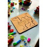 Eğitici Puzzle 4mm Plywood Ahşap Boyanabilir Çocuklar Için- Deve - Hayvanlar Serisi
