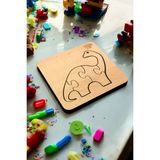 Eğitici Puzzle 4mm Plywood Ahşap Boyanabilir Çocuklar Için Hayvanlar Dinazor - Hayvanlar Serisi