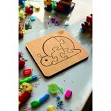 Eğitici Puzzle 4mm Plywood Ahşap Boyanabilir Çocuklar Için - Hayvanlar Serisi -Salyangoz Boya Setli