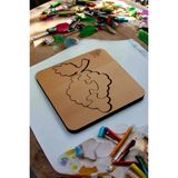Eğitici Puzzle 4mm Plywood Ahşap Boyanabilir Çocuklar Için -Meyveler ve Sebzeler- Üzüm