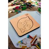 Eğitici Puzzle 4mm Plywood Ahşap Boyanabilir Çocuklar Için - Sebzeler ve meyveler- Limon Boya Setli