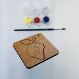 Eğitici Puzzle 4mm Plywood Ahşap Boyanabilir Çocuklar Için - Sebzeler Ve Meyveler - Üzüm Boya Setli