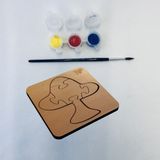 Eğitici Puzzle 4mm Plywood Ahşap Boyanabilir Çocuklar Için - Sebzeler veMeyveler - Mantar