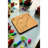 Eğitici Puzzle 4mm Plywood Ahşap Boyanabilir Çocuklar Için - Taşıtlar - Araba