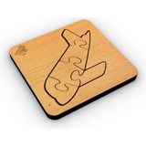Eğitici Puzzle 4mm Plywood Ahşap Boyanabilir Çocuklar Için - Taşıtlar - Uçak