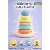 Eğitici Renkli Halka Dizme 7 Parça El-Göz Koordinasyonu Destekleyici Zeka Geliştirici Oyuncak -20 cm
