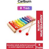 Eğitici Tın Ayarlı 8 Nota 8 Ton 25 cm 8 Tuşlu Sesli Selefon Ahşap Ksilofon Akustik Tangram Hediyeli