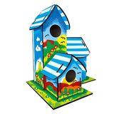 Eğitici Üçlü Ahşap Boyanabilir Kuş Evi Seti - El Becerisi Geliştiren Oyuncak Boyanabilir Ev