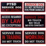 Eğitimde Servis Köpeği Dokunma Yok PTSD Rahatsız Etmeyin Yelek / Koşumlar Manevi Taktik Yama İşlemeli Rozet Bağlayıcı Kanca ve Halka Amblem, 6 Adet