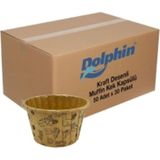 Eğlence Marketi Dolphin Kağıt Muffin Kek Kapsülü Shrinkli Kraft Desenli 50 Adet