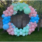 Eğlence Marketi Makaron Pembe Mavi Mint Yeşili Balon Zinciri 100 Adet