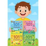 Eğlenceli Çıkartmalar Serisi 101 Stickers Taşıtlar - Tatil - Hayvanlar - Prenses Seti 4 Kitap