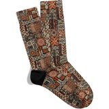 Eğlenceli Çorap Unisex Kahverengi Geometrik Etnik Desen Baskılı Çorap - Standart - Renkli - Renkli
