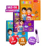 Eğlenceli Dikkat Geliştiren Etkinlikler Yaz-Sil Bitmeyen Kitap Seti 3-6 Yaş Çocuklar Için