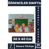 Eğlenceli Eğitici Görsel Algı Motor Beceri Geliştiren Çocuk Boyamalı Puzzle 80 Pr Öğrenciler Sınıfta