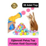 Eğlenceli Peluş Top Atan İnteraktif Kedi Oyuncağı Hareketli Aksesuar Etkileşimli Oyuncak Fırlatıcı