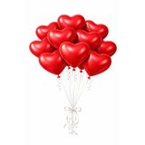 eğlencemarketi 10’lu Kırmızı Kalp Balon Seti – 12 İnç – Doğum Günü & Sevgililer Günü Süsleme