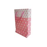 eğlencemarketi 11x17 Cm Ipli Hediyelik Karton Çanta Pembe Puantiyeli 25 Adet