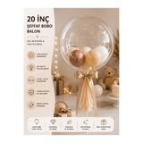 eğlencemarketi 20 İnç Şeffaf Bobo Balon 50 CM PVC Bubble Balon Doğum Günü Parti Süsleme 5 ADET