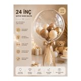 eğlencemarketi 24 İnç Şeffaf Bobo Balon 60 CM PVC Bubble Balon Doğum Günü Parti Süsleme 5 ADET