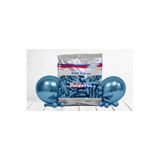 eğlencemarketi 6 Inç Küçük Boy Krom Balon 10 Adet Mavi
