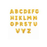 eğlencemarketi A-Z Harf Folyo Balon Gold 36 cm Alfabe Balon Doğum Günü Parti Süsleme Harf Seçilebilir