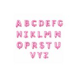 eğlencemarketi A-Z Harf Folyo Balon Seti Pembe Kalpli 36 cm Alfabe Balon Doğum Günü Parti Süsleme