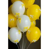 eğlencemarketi Kurdeleli Balon - Sarı Ve Beyaz Kurdeleli Balon 30 Adet Kurdele 10 Adet Balon