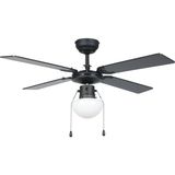 Eglo 35122 "fortaleza" 106,6 cm Çapında Çelik Tavan Vantilatörü Çekme Ipli Ac Motor - Siyah