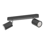 EGLO 74007 ” RECISO-E ” siyah Sıva Üstü Spot Çelik Materyal, GU10-LED Duy Max: 2X5W IP20 En: 30 cm Boy: 8,5 cm