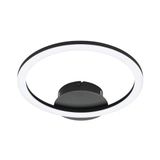 EGLO connect.z Smart-Home LED tavan lambası Parrapos-Z, ZigBee, uygulama ve sesli kumanda Alexa, ışık rengi ayarlanabilir (sıcak beyaz), kısılabilir, tavan lambası siyah beyaz, 34 x 30 cm