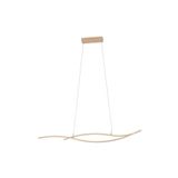 EGLO Grisolia LED sarkıt lamba, yemek masası üzerinde sarkıt lamba, kavisli yemek odası lambası, ahşap görünümlü, metal ve plastik, sıcak beyaz, 140 cm