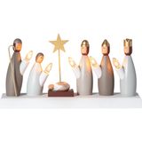 EGLO Işık Kemeri Noel 5 Ampullü, Ahşap Aydınlatmalı Beşik Figürleri ile Pencere Lambası, Kablolu Aynaklık Kemeri, E10, Sıcak Beyaz
