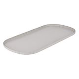 EGLO LIVING Dekoratif Tepsi Savant, Dekorasyon Tepsisi, Minimalist Tasarım, Gri Metal Dekoratif Servis Tepsisi, Servis Tabağı, El Yapımı, 46 x 21 cm