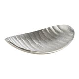 EGLO LIVING Forleyet dekoratif kase, dekorasyon için şık kase, dalgalı tasarımlı el yapımı dekoratif tabak, gümüş renkli alüminyum metal tabak, 26 x 18,5 cm
